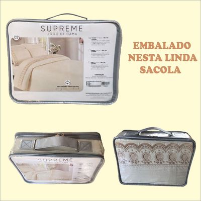 Jogo Lençol Supreme Queen 04 Peças 400 fios - Of White