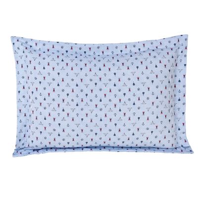 Jogo Cama Lençol Lolli Solteiro Infantil Micropercal 180 Fios 2 Peças - Marinheiro Azul