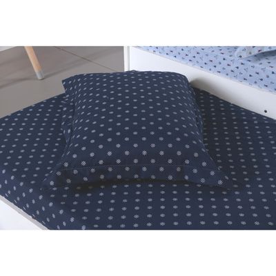Jogo Cama Lençol Lolli Solteiro Infantil Micropercal 180 Fios 2 Peças - Marinho