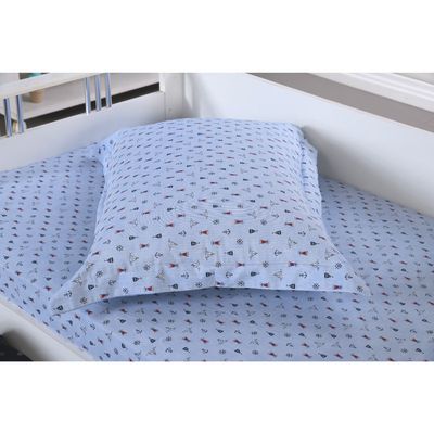 Jogo Cama Lençol Lolli Solteiro Infantil Micropercal 180 Fios 2 Peças - Marinheiro Azul