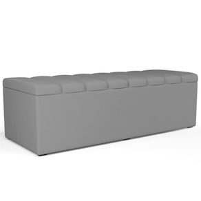 Calçadeira Recamier Baú Para Cama De Casal Dália 140x50 Cm W01 Facto Cinza - Lyam Decor