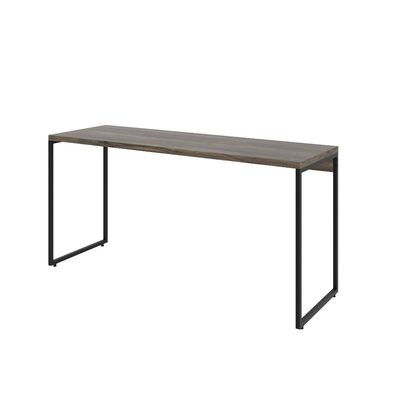 Kit Estante Areta 5 Prateleiras com Mesa Industrial Aspen 150cm C01 Carvalho Dark - Lyam Decor
