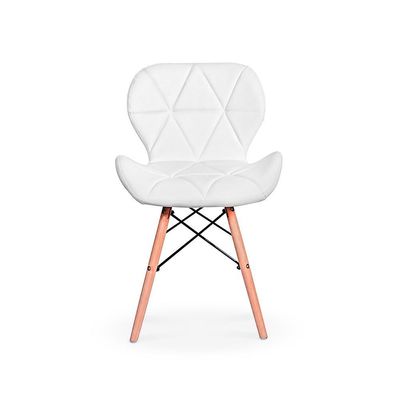 Mesa Jantar Eiffel 90cm Preta e 04 Cadeiras Slim Branca