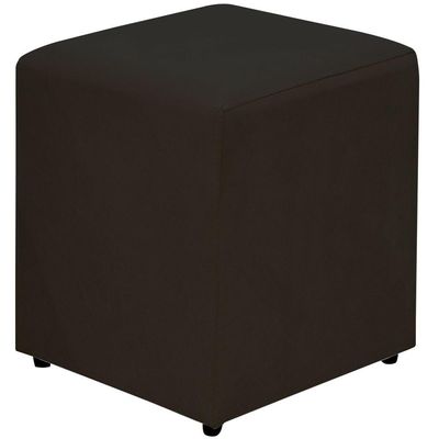 Kit 02 Puffs Quadrado L02 Decorativo Sala de Estar Suede Preto - Lyam Decor