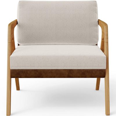 Kit 03 Poltronas Decorativas Para Sala De Estar Pietra L02 Couríssimo Marrom Linho Cru - Lyam Decor
