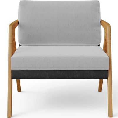 Kit 04 Poltronas Decorativas Sala Estar Pietra L02 Couríssimo Preto Linho Cinza - Lyam Decor