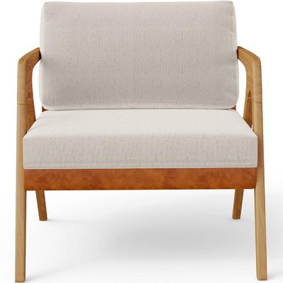 Kit 04 Poltronas Decorativas Sala Estar Pietra L02 Couríssimo Camel Linho Cru - Lyam Decor