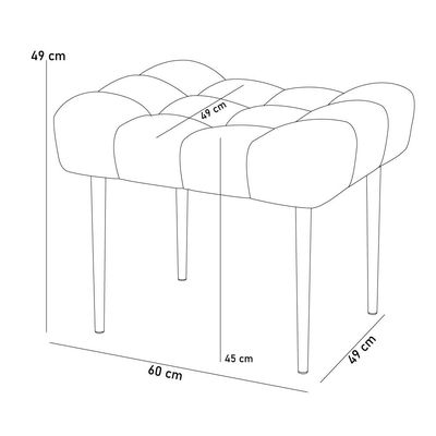 Kit 02 Puffs Decorativo Para Sala De Estar Requinte L02 Linho Bege - Lyam Decor