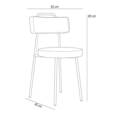 Cadeira Decorativa Estofada Para Sala De Jantar Barcelona F01 Couríssimo Preto - Lyam Decor