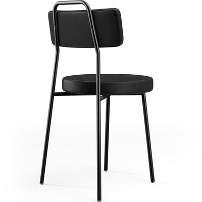 Cadeira Decorativa Estofada Para Sala De Jantar Barcelona F01 Couríssimo Preto - Lyam Decor