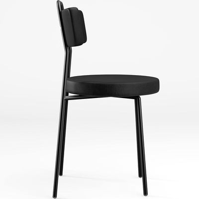 Cadeira Decorativa Estofada Para Sala De Jantar Barcelona F01 Couríssimo Preto - Lyam Decor