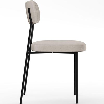 Cadeira Decorativa Estofada Para Sala De Jantar Melina L02 Linho Cru - Lyam Decor