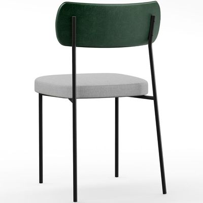 Cadeira Decorativa Para Sala De Jantar Melina L02 Facto Verde Musgo Linho Cinza - Lyam Decor