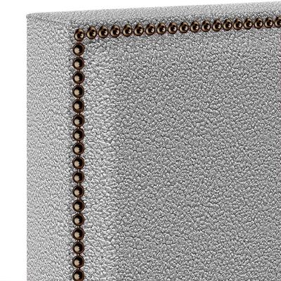 Cabeceira Box Casal Com Tachas 140 cm Vicenza L02 Bouclê Cinza - Lyam Decor