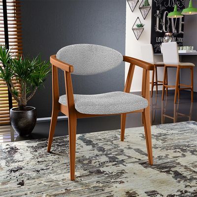 Kit 02 Poltronas Decorativa Para Sala De Estar E Recepção Cecília L02 Bouclê Cinza - Lyam Decor