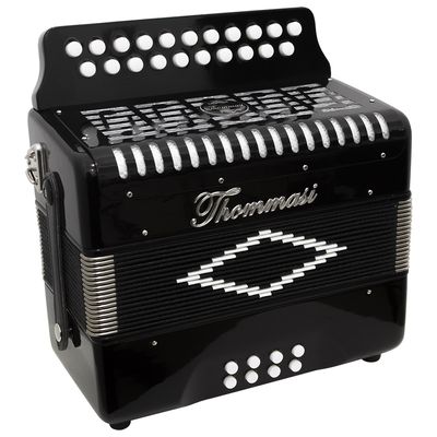 Acordeon 8 Baixos 21 Botões TA 821BS Preto Thommasi