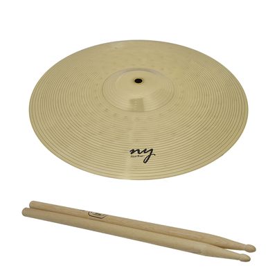 Prato Chimbal para Bateria 14" Liga de Latão + Baqueta 5A Hickory New York
