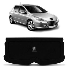 Tampão do Porta Malas Peugeot 307 2001 a 2012 Preto Com Furo 6x9