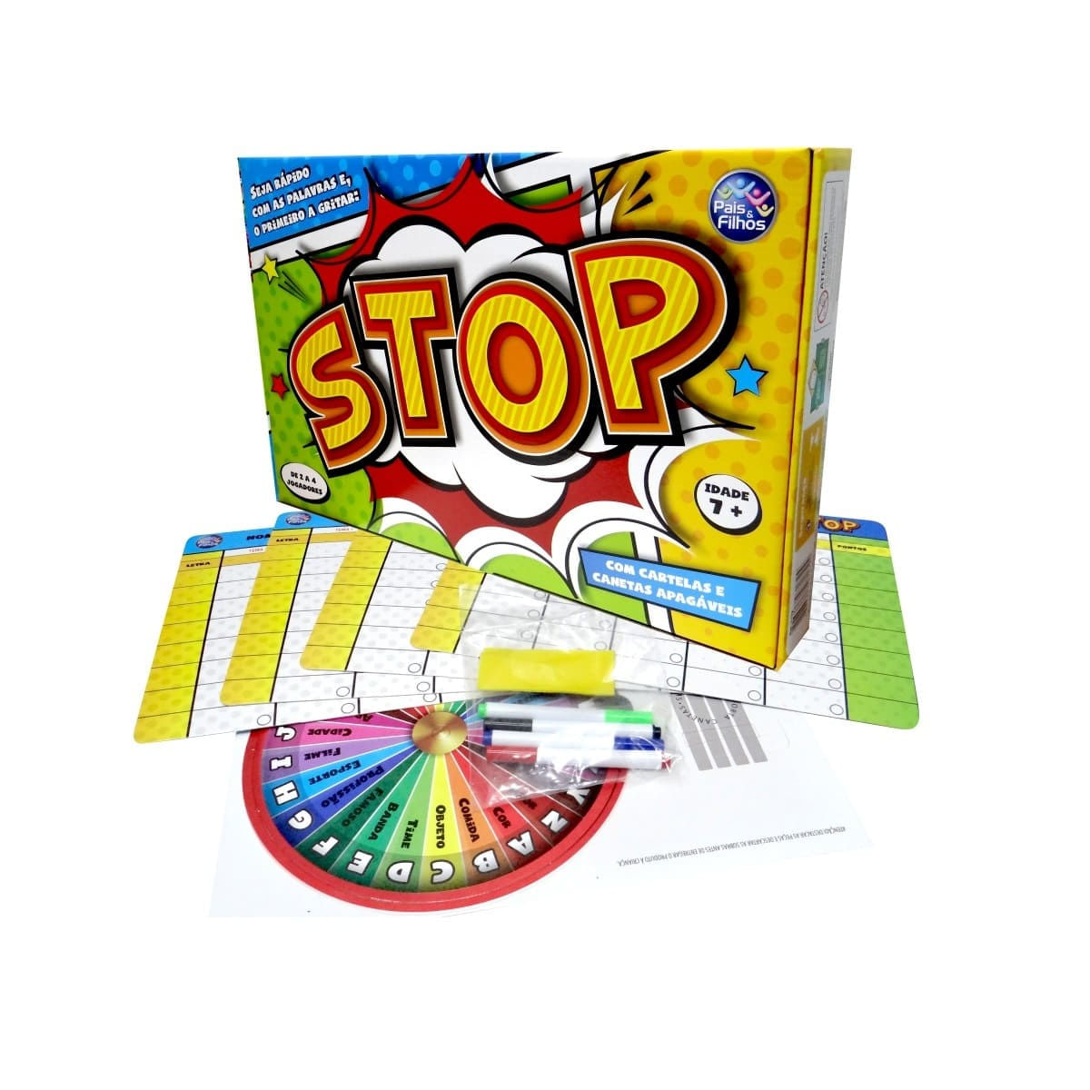 Jogo Stop com Canetas que Apagam Pais e Filhos 7172
