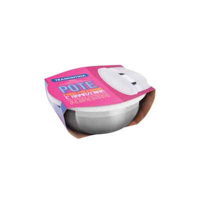Pote Redondo Tramontina Freezinox em Aço Inox com Tampa Plástica 14 cm 0,8 L