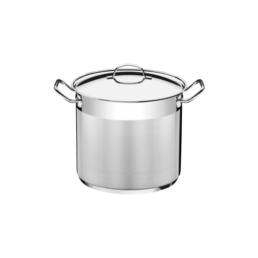 Caldeirão Professional Tramontina em Aço Inox Fundo Triplo com Tampa e Alças 20 cm 5,7 L