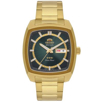 Relógio Orient Masculino Ref:F49gg031 E1kx Automático Retangular Dourado