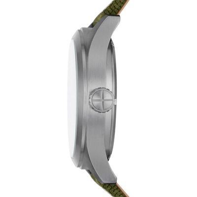 Relógio Fossil Masculino Ref:Fs5977/2kn Solar Militar Prateado