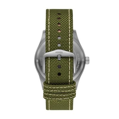 Relógio Fossil Masculino Ref:Fs5977/2kn Solar Militar Prateado