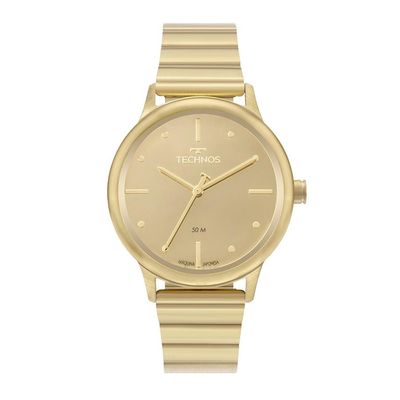 Relógio Technos Feminino Ref:2036mqo/1d Espelhado Dourado