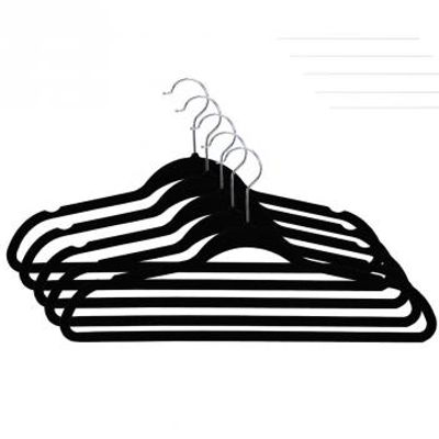 kit com 18 cabides Aveludados Preto