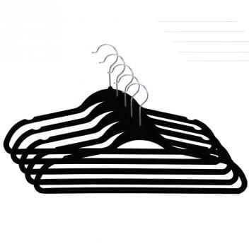 kit com 18 cabides Aveludados Preto