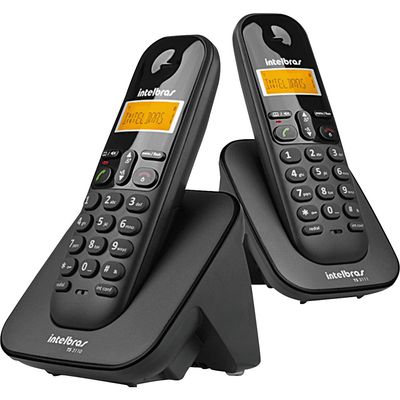 Telelefone sem Fio com Identificador e Ramal Intelbras TS3112 Preto