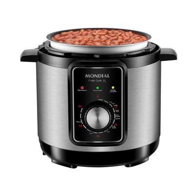 Panela De Pressão Elétrica Mondial 3L 220v preto/inox 220v