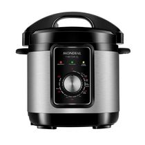 Panela De Pressão Elétrica Mondial 3L 220v preto/inox