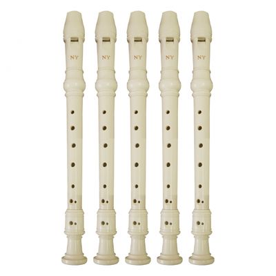 Kit 5 Flautas Doce Germânica FL 20G New York