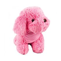Cachorro Pelúcia Rosa Sentado Bandana Pescoço 22cm