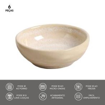 Conjunto de Ramequim Porto Brasil Orgânico Latte com 6 Peças 70 ml - Bege