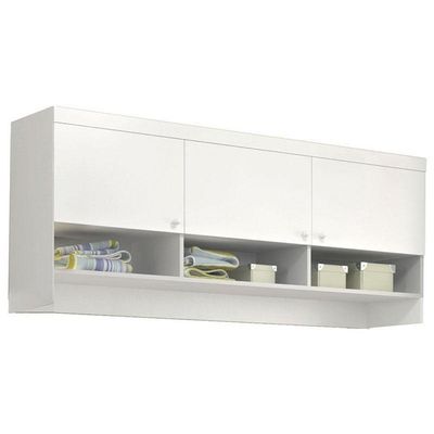 Guarda Roupa Infantil Eloisa 1 Porta Com Modulo Aéreo Branco Brilho - Phoenix Baby