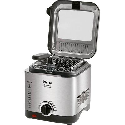 Fritadeira Elétrica 1,8L Philco Deep Fry Inox Prata e Preta 127V