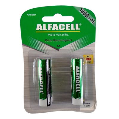 Pilha Recarregável Pequena com 2 Unidades 2300mAh Alfacell