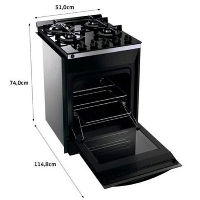 Fogão de Embutir Brastemp 4 Queimadores Bivolt BYO4XAE Preto Com Mesa de Vidro Dupla Chama BYO4XAEUNA