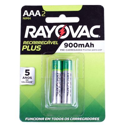 Pilha Recarregável Palito com 2 Plus 900mAh Rayovac SPL724