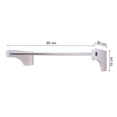 Cabideiro Parede 80Cm Arara Camiseiro Calceiro Branco Laca