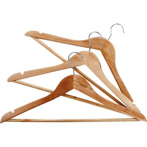 Kit Cabide de Madeira 60 Unidades Menor preço em Kit Cabide de Madeira 60 Unidades