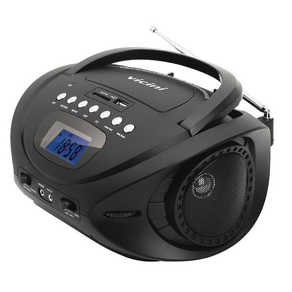 Rádio com MP3. AM/FM. Relógio. 3.2W RMS. Entrada USB. Auxiliar e SD Vicini VC5060