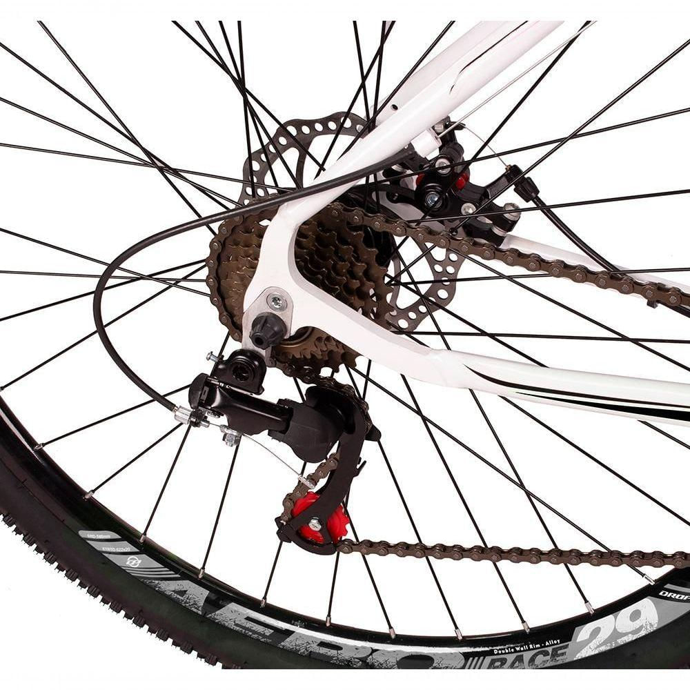 Bicicleta 29 Dropp Aluminum Freio Disco Branco+Preto