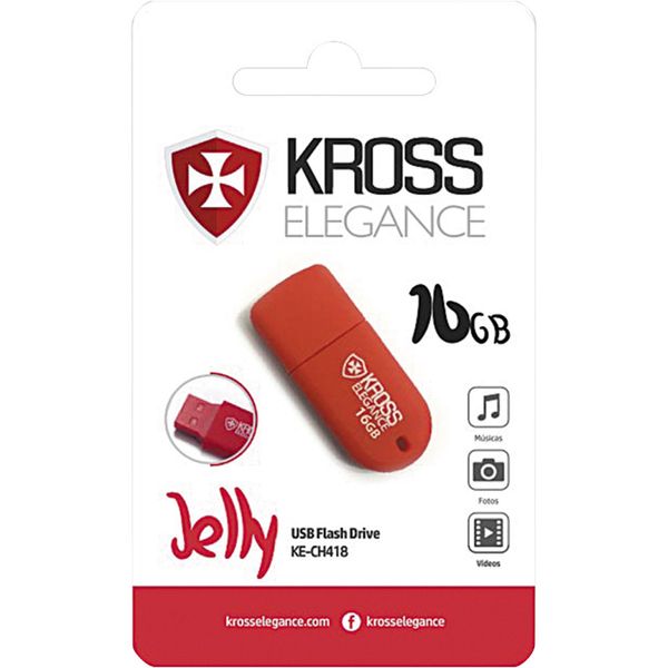 Pen Drive 16GB Kross Jelly Vermelho