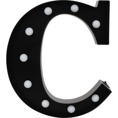Luminária Led Decorativa Letra C Cazza Preta