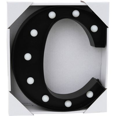 Luminária Led Decorativa Letra C Cazza Preta