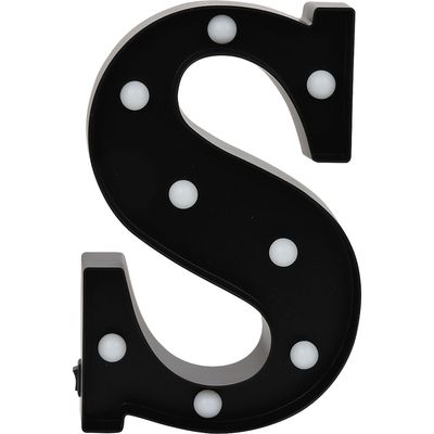 Luminária Led Decorativa Letra S Cazza Preta